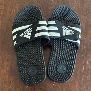 Adidas Black and Gray Slide Sandals